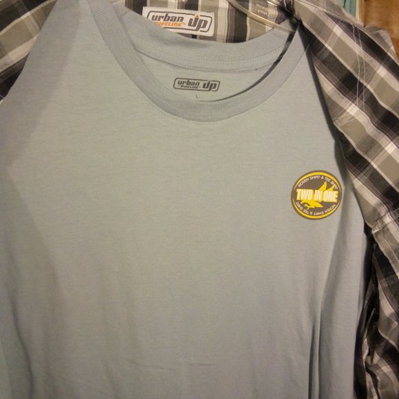 1 NEW URBAN PIPELINE SZ LG SS WESTERN SNAP SHIRT W/ LG TEE SHIRT - Picture 2 of 4